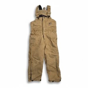 Berne Toddler Quilt Lined Insulated Duck Bib Overalls Brown Size 4T